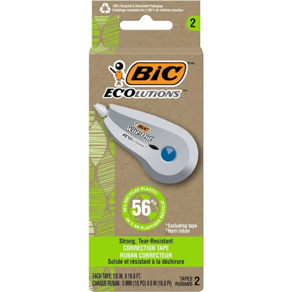 ECOlutions Mini Correction Tape White 2 Count